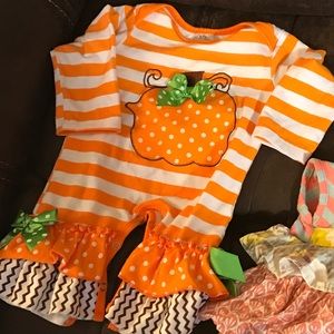 Boutique pumpkin romper